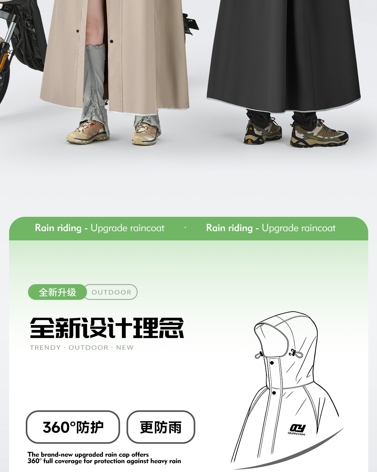 Electric Scooter Raincoat Oxford Cloth Unisex