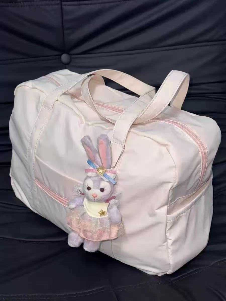 Pembe tote çanta, büyük kapasiteli, seyahat