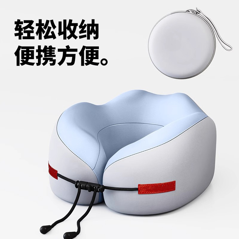 Memory foam U-shaped neck pillow, travel and airplane use