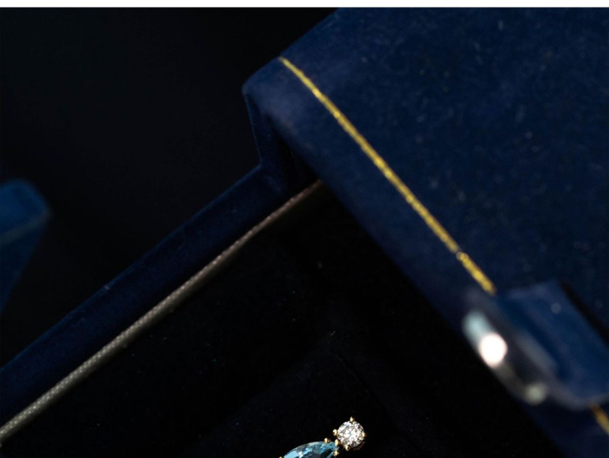 London Blue Topaz 18K gold water drop earrings, S925 sterling silver