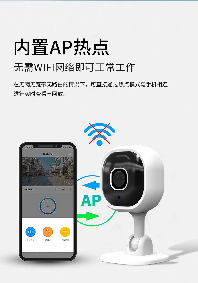 A3 WiFi Security Camera, 1080p, Night Vision