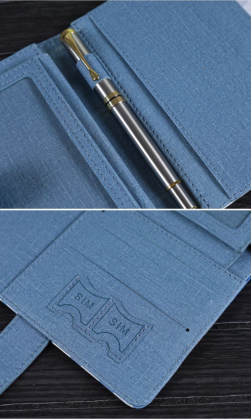 Passport holder leather multi-card slots magnetic closure