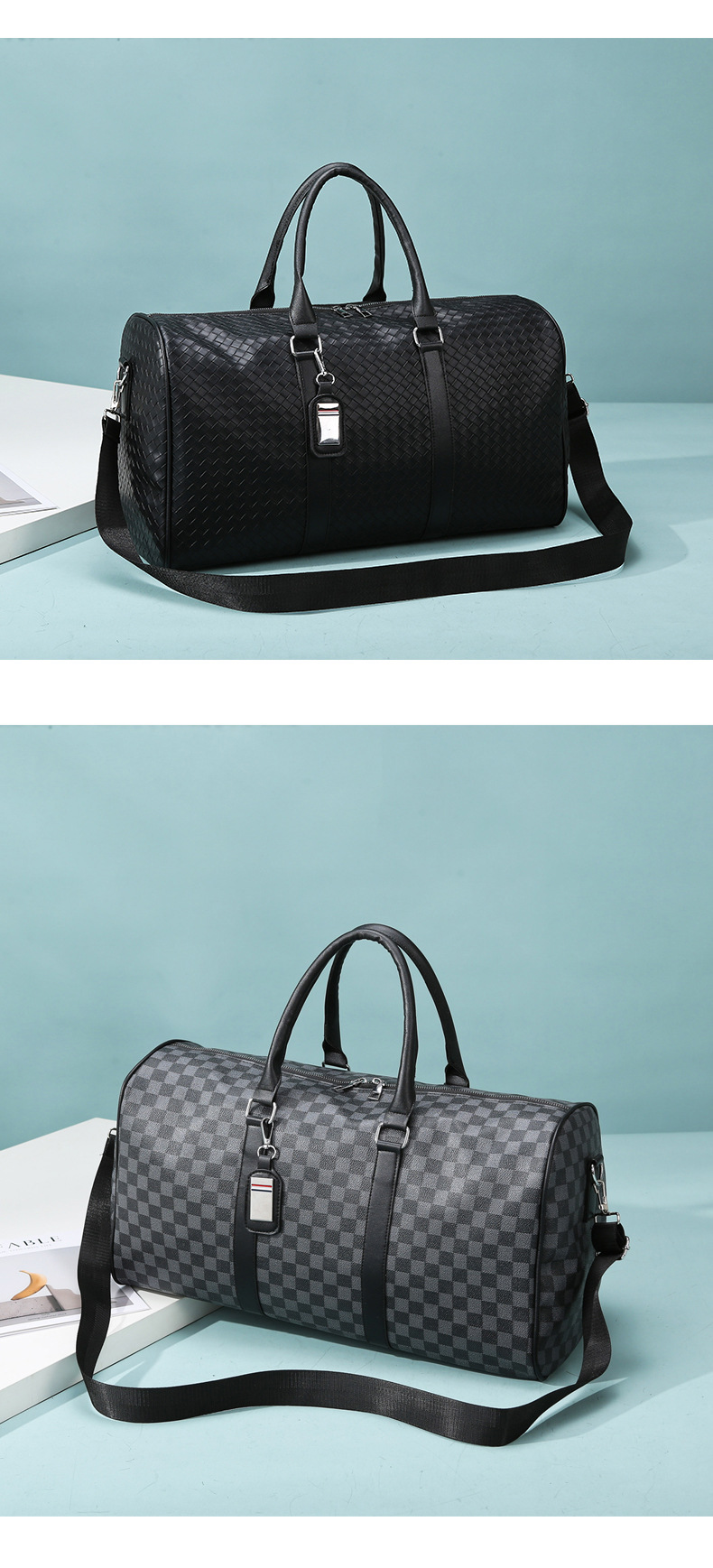 PU leather travel bag, large capacity