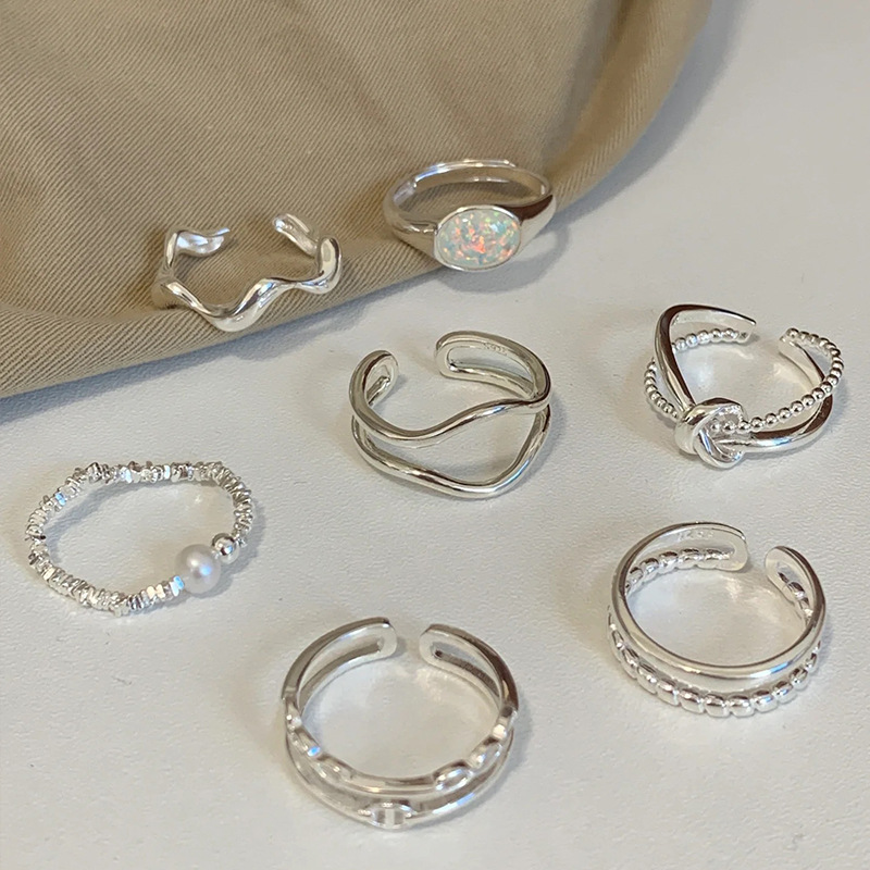 Moonstone silver ring, irregular design