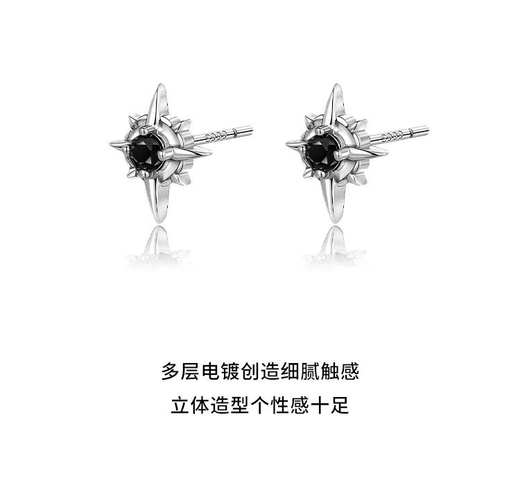 S999 Sterlingsilber Polaris Ohrstecker Herren, angesagt