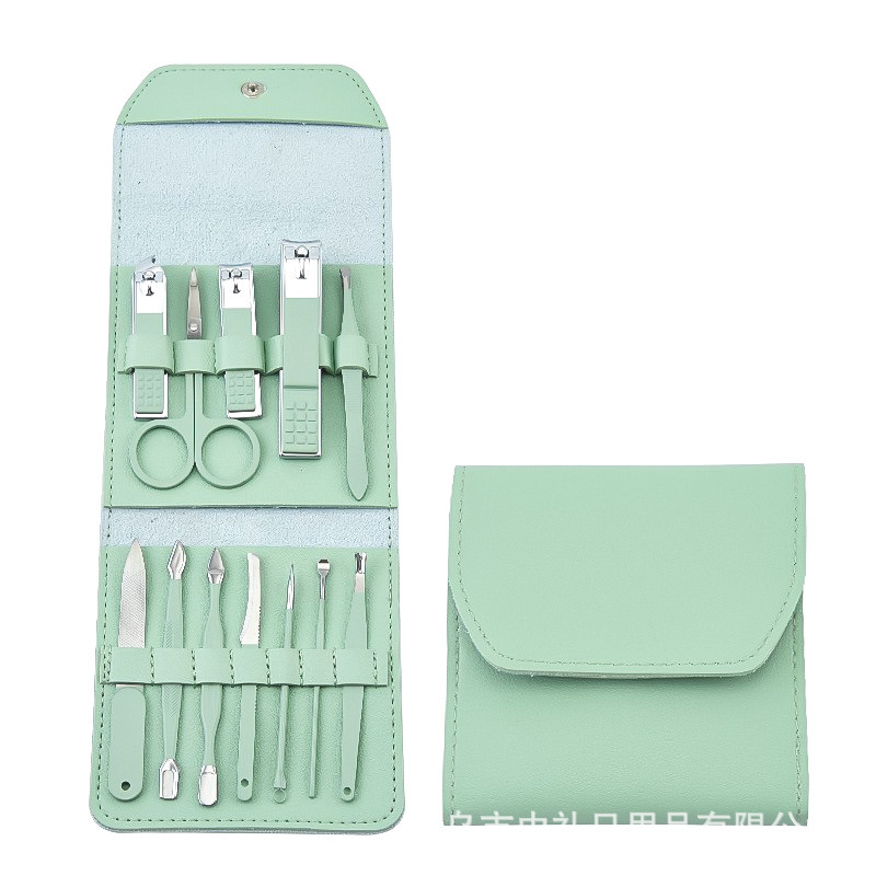 Manicure pedicure set with nail scissors, tweezers and ear cleaning tools