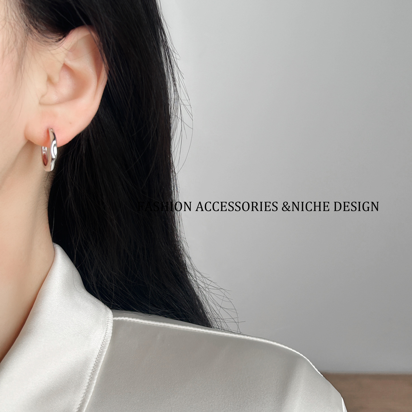 ARSIS Flowing Metal Earrings, French Style, Silver
