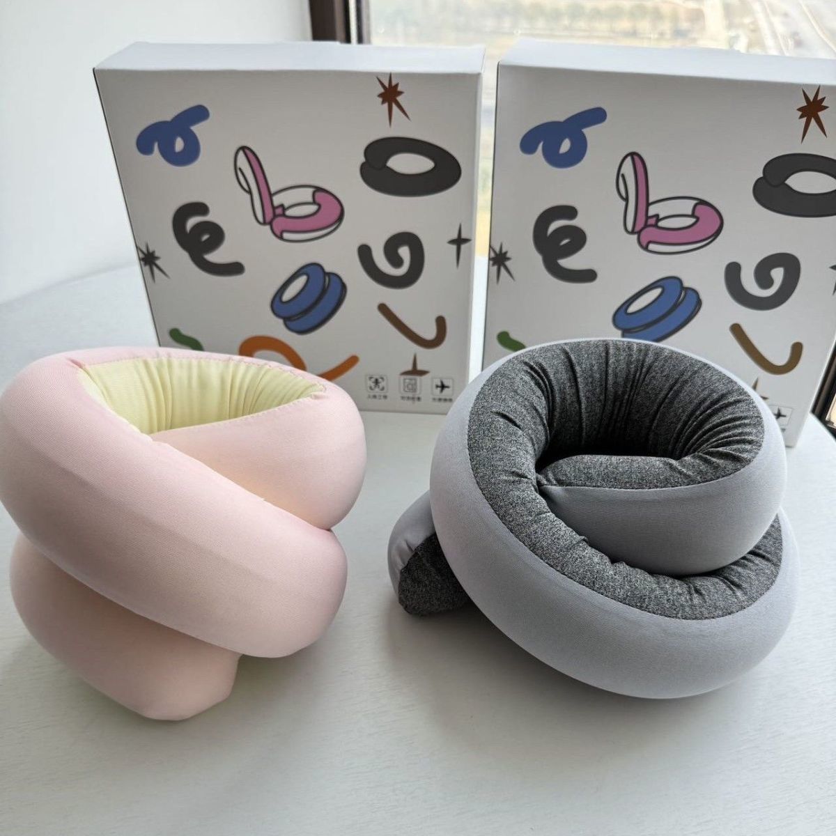 Adjustable Spiral Travel Pillow U-Shaped Transformable