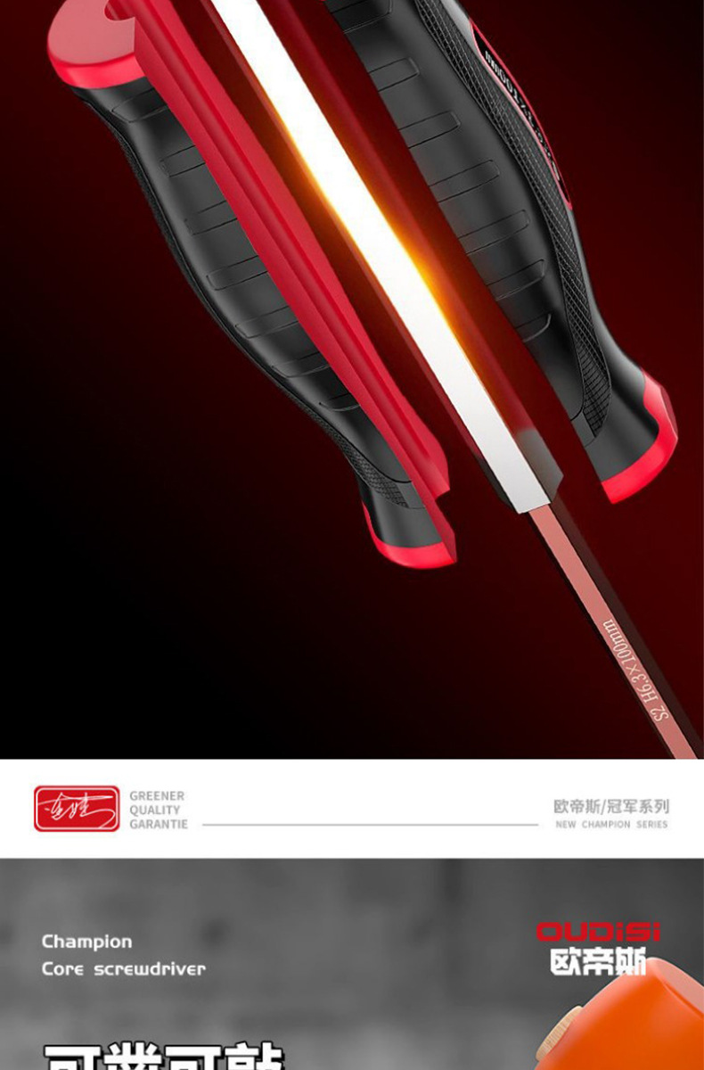 Cross screwdriver set, heavy duty, percussion