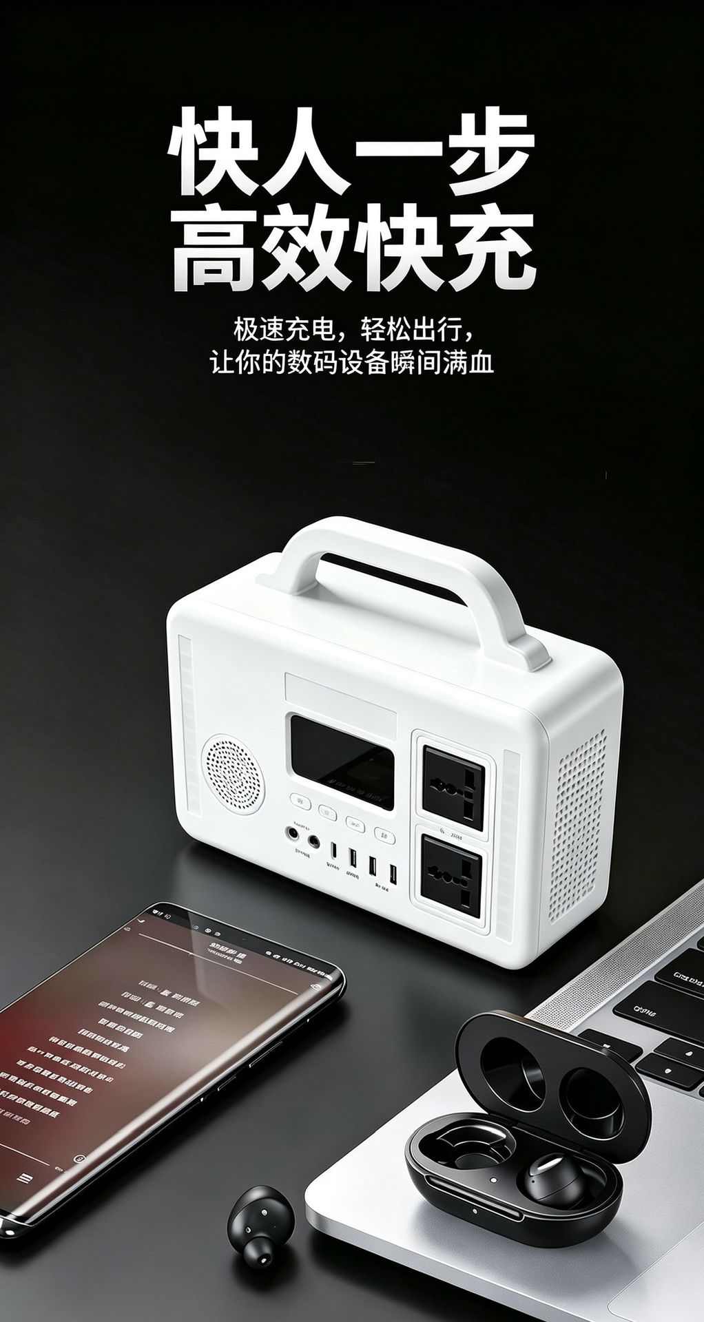 Outdoor Taşınabilir Güç Bankası 300W Bluetooth Hoparlör