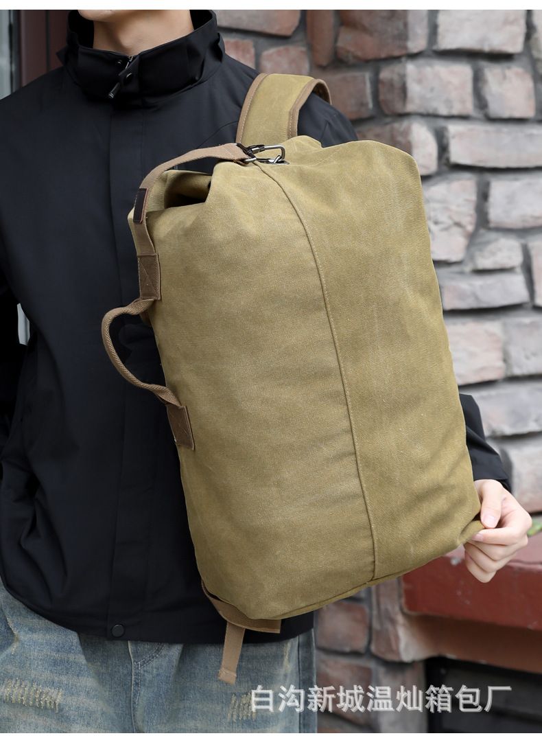 Leinwand-Zylinder-Rucksack, Laptop-Fach, unisex, Reisen