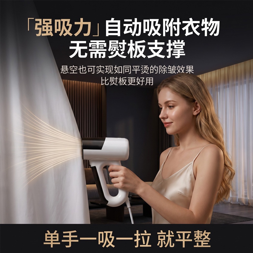 Magnetic hanging garment steamer, portable mini model, dry and wet dual function
