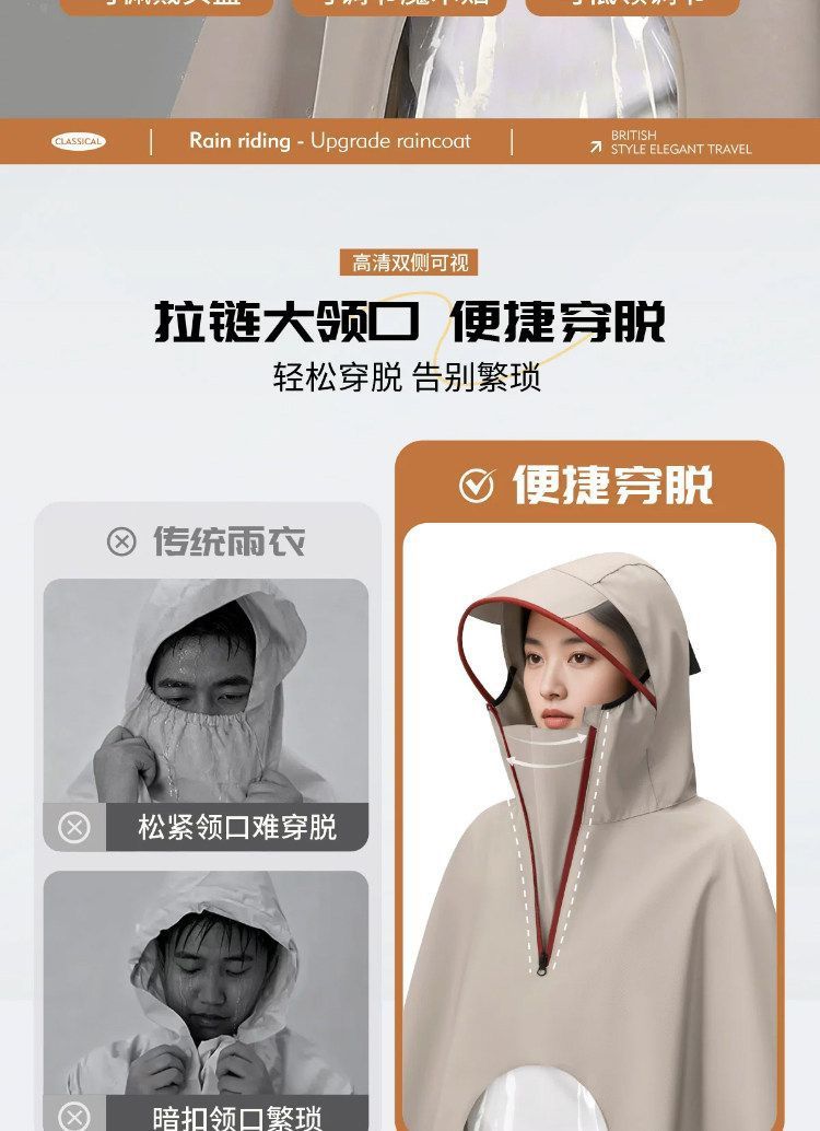 Electric motorcycle raincoat Oxford fabric waterproof