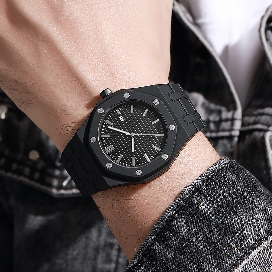 Men's quartz watch with plastic case, 2025 collection