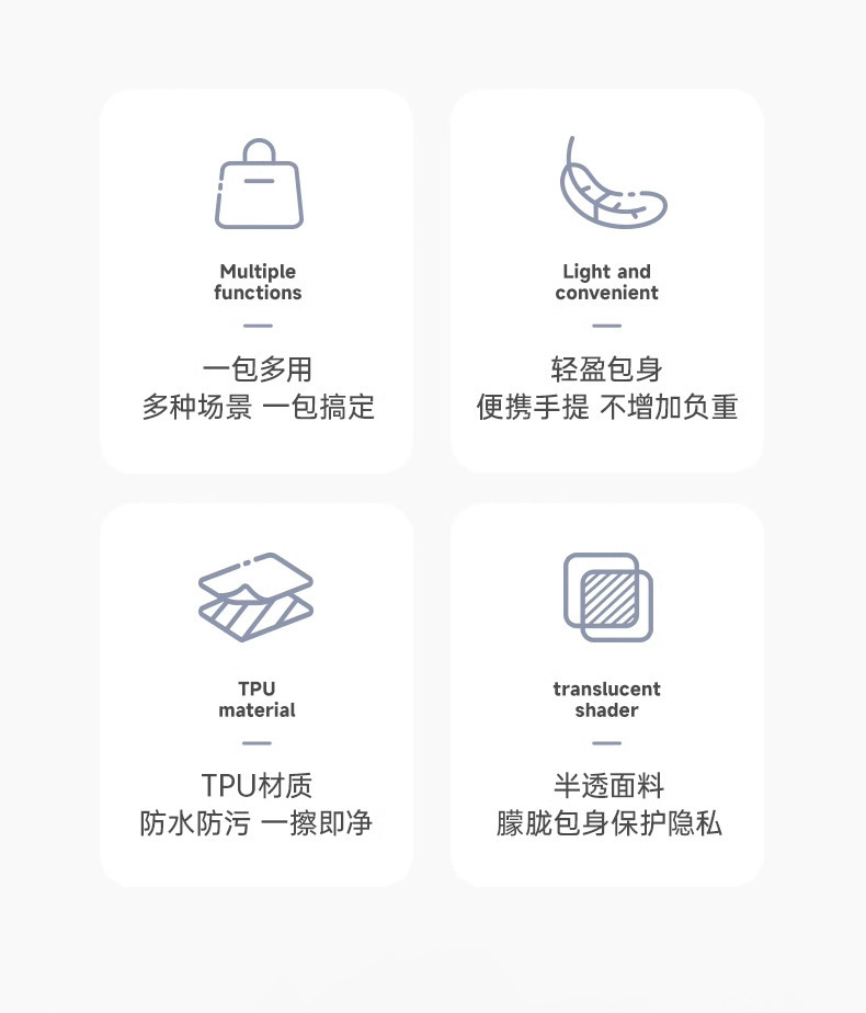 Waterproof bag, wet and dry separation, travel
