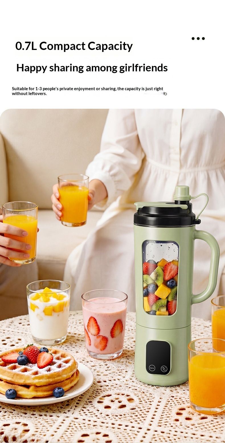 Portable USB rechargeable blender with 8 blades, touch screen, ice crushing function