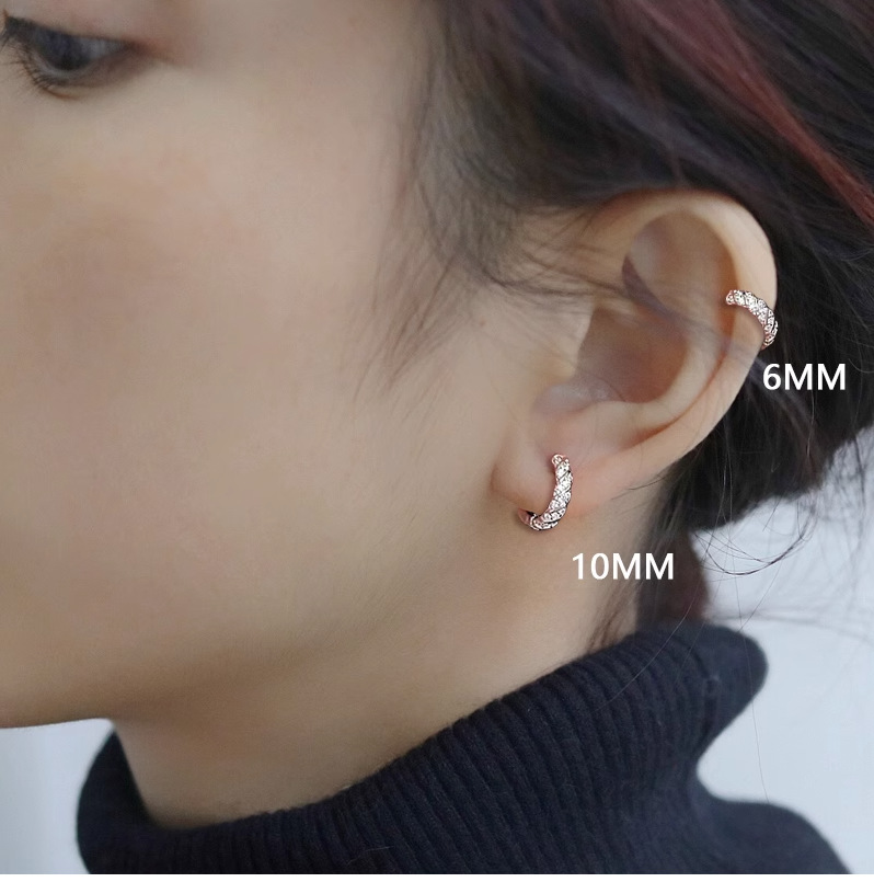 Diamond earrings, silver, luxury design, women's pierced earrings