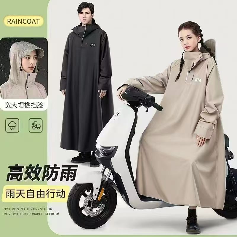 Raincoat for electric vehicles, thick and long, full body protection