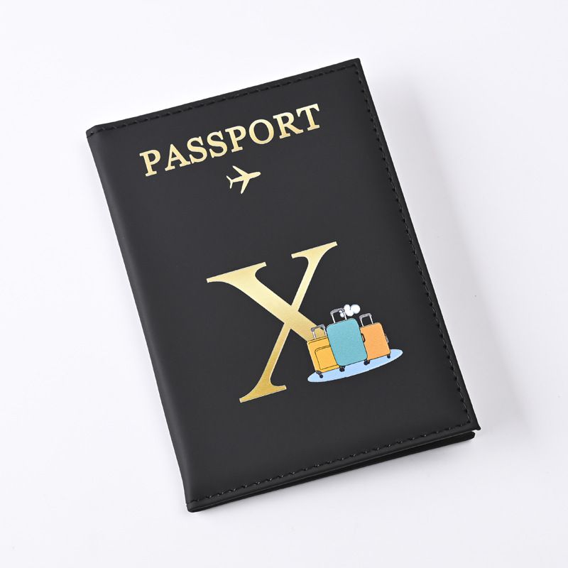 现货批发字母设计皮革护照套pu皮质护照夹passport护照包