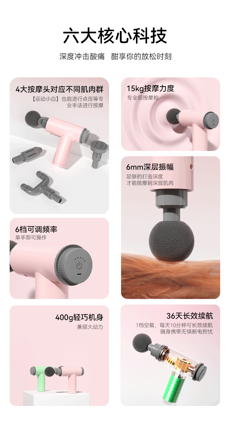 卓辰筋膜枪肌肉放松按摩男女用迷你款小型专业颈膜枪mini静音电动