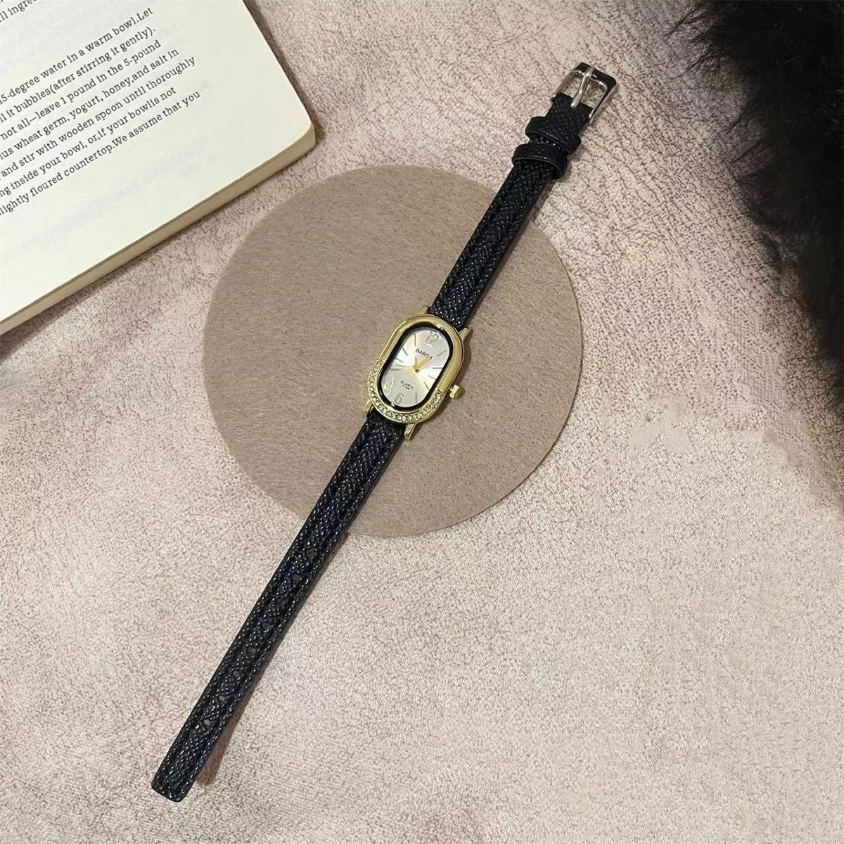 Women's watch, rectangular, rhinestone, vintage style