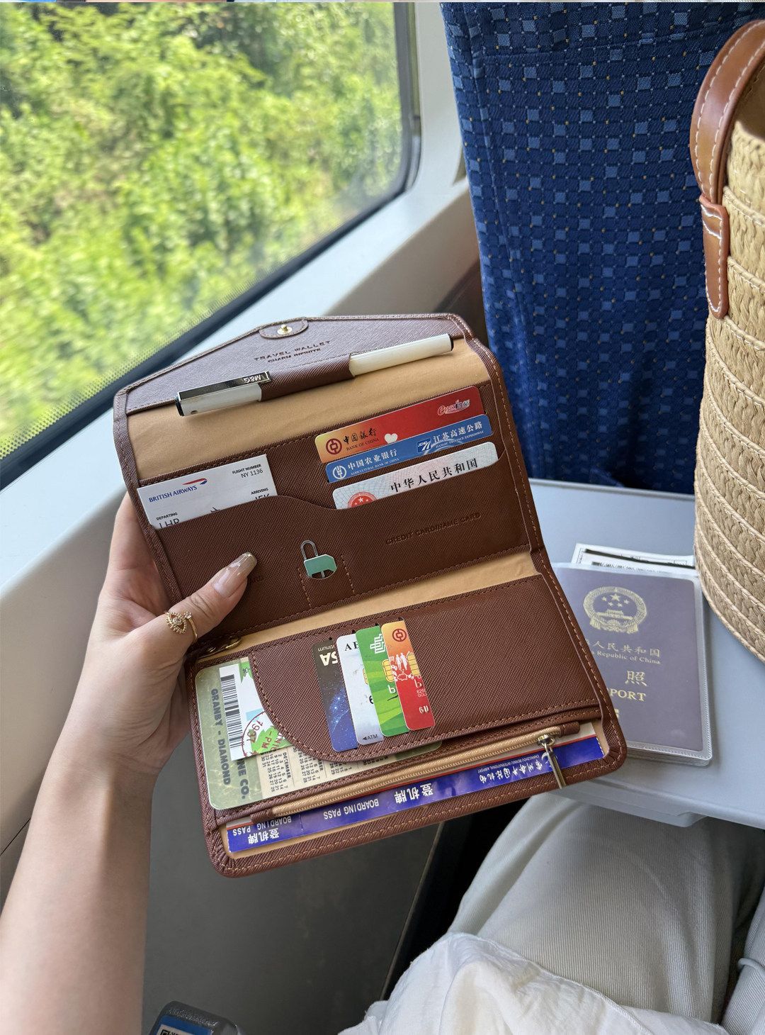 RFID pasaport cüzdanı çok fonksiyonlu belge organizer