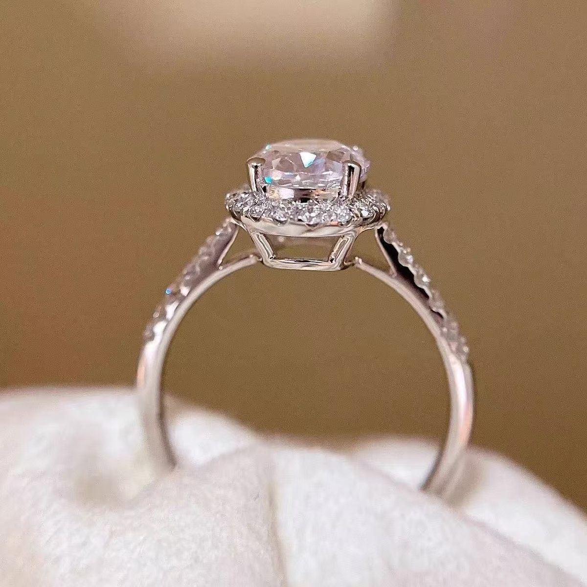 Moissanite Oval Ring, Adjustable, Unique Design