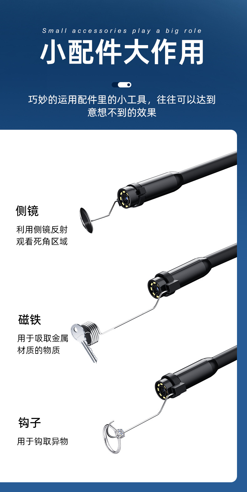Endoscope camera for iPhone, 3 megapixel, waterproof, industrial