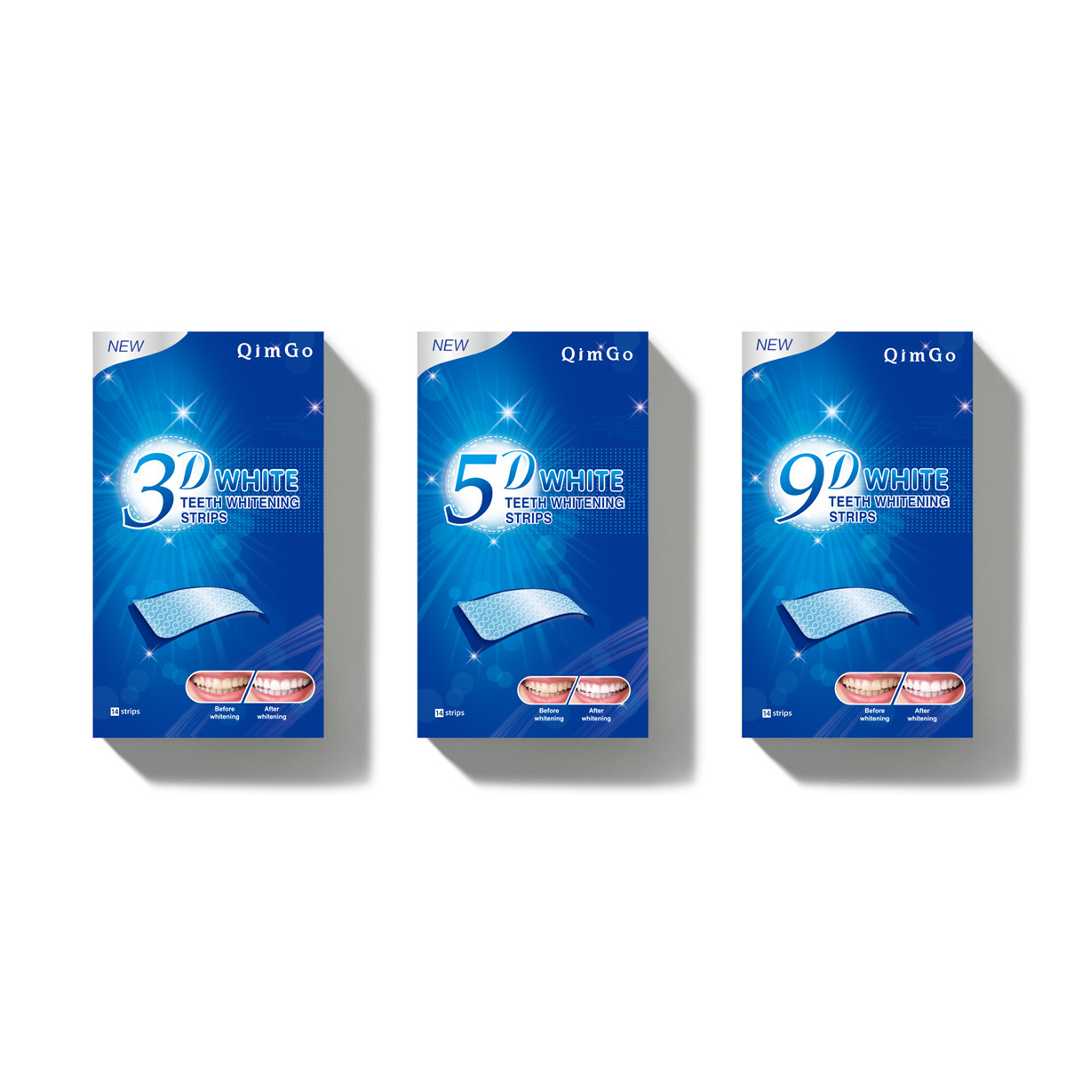 Diş beyazlatma şeritleri, 3D/5D/9D seçenekleri