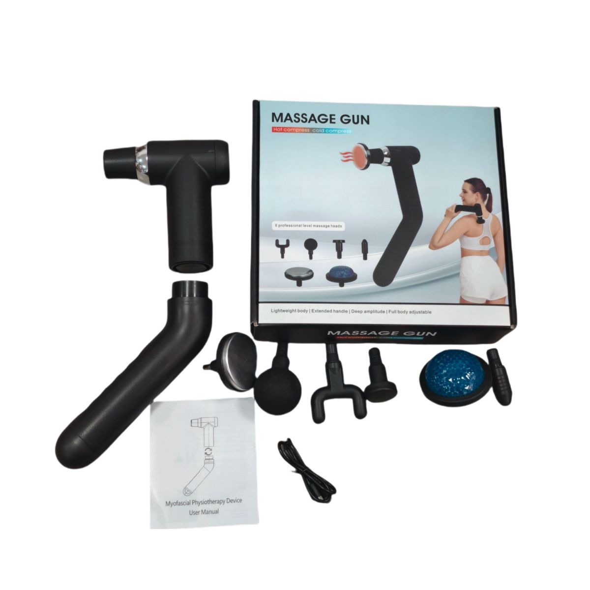 Fascia massage gun detachable extended handle muscle relaxation device