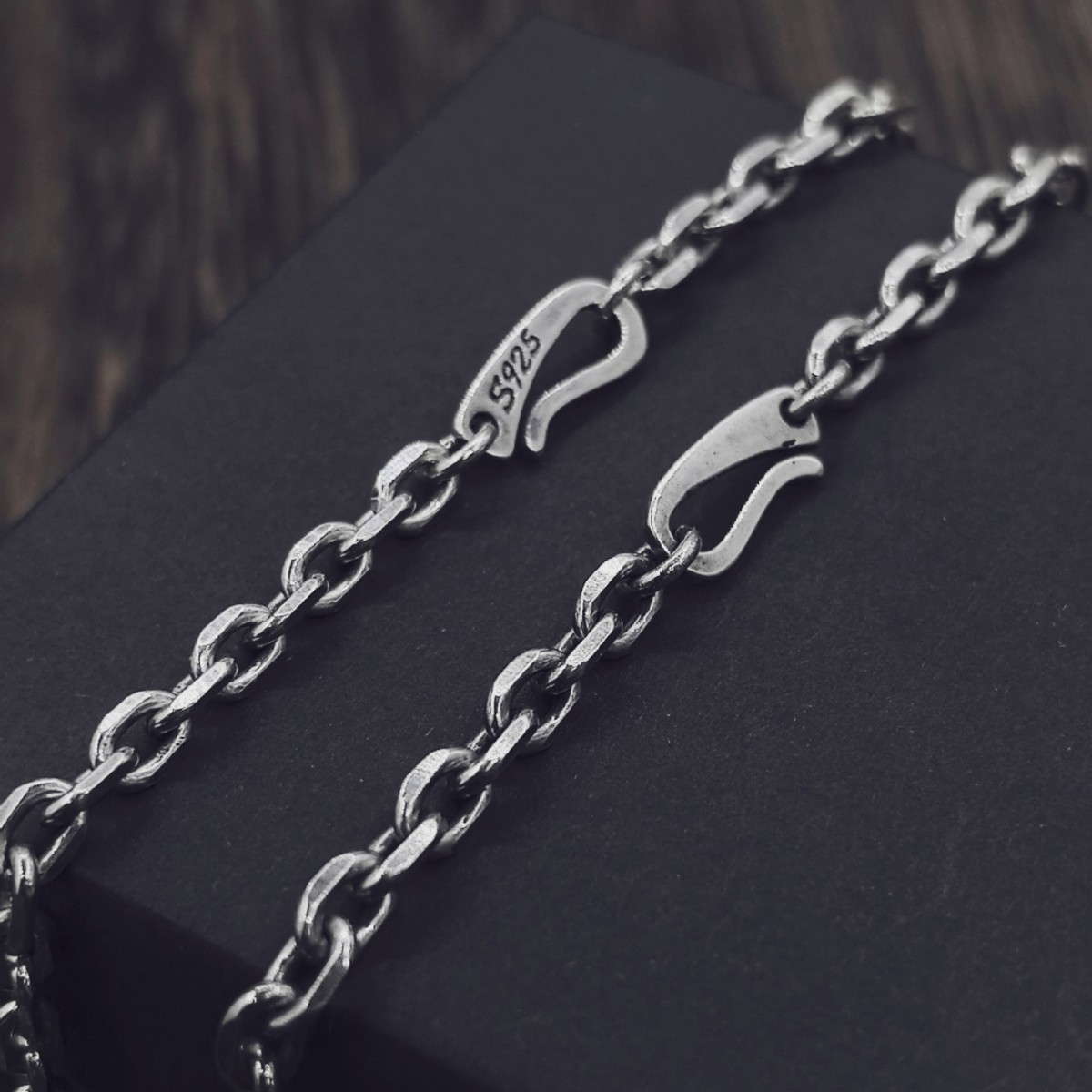 925er Silber Unisex-Halskette, Thai Silber, Vintage-Stil