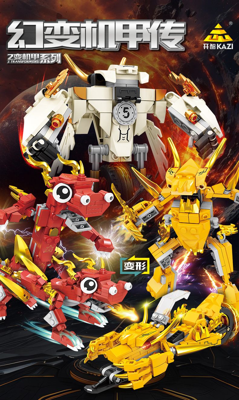 Kaizhi 2'si 1 arada transformasyon robotu, erkek çocuk