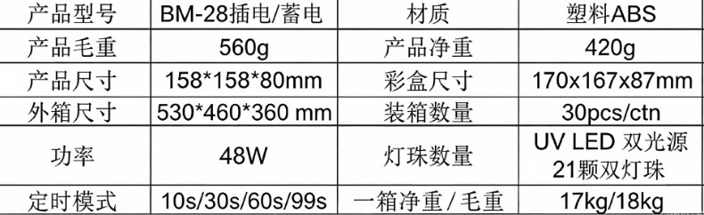 UV-LED nail lamp, rhinestone design, fast-drying, professional