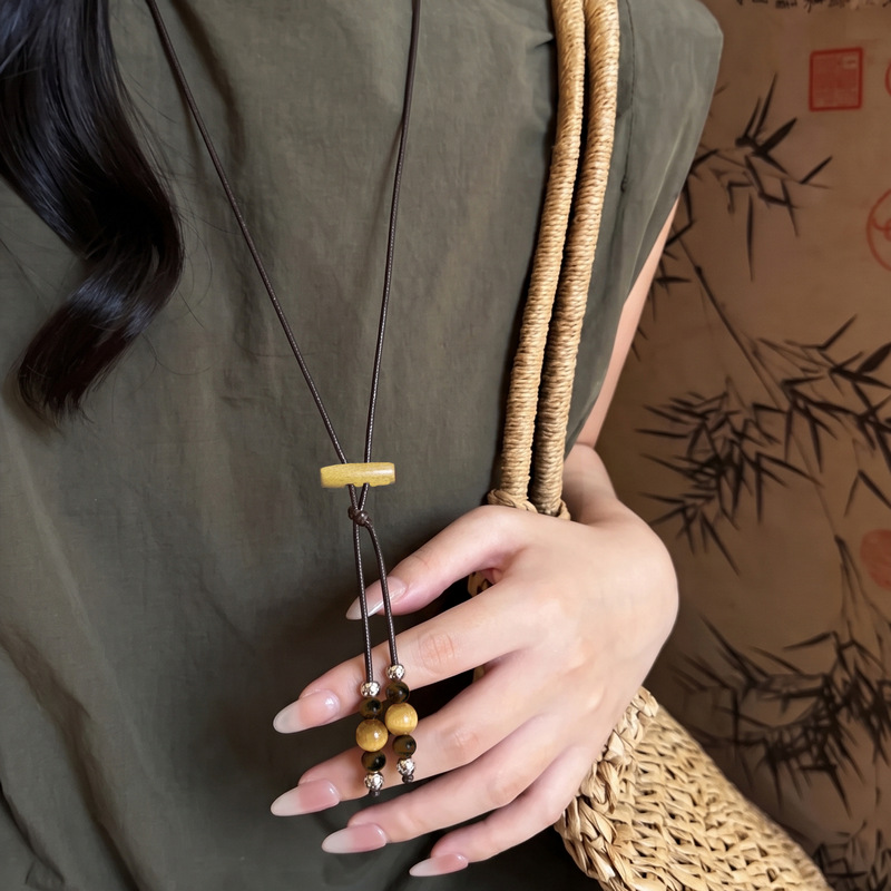 Neue chinesische Stil-Ombre-Halskette, ethnische Pullverkette