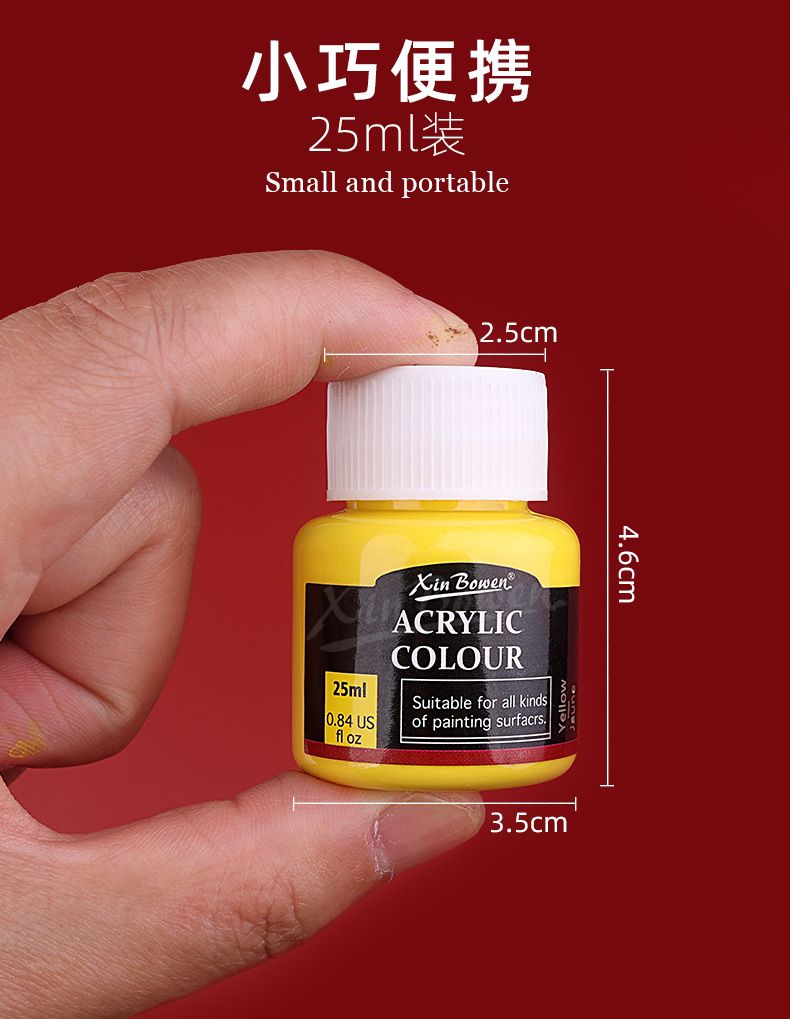 Akrilik boya seti, 25ml, cam ve tekstil için