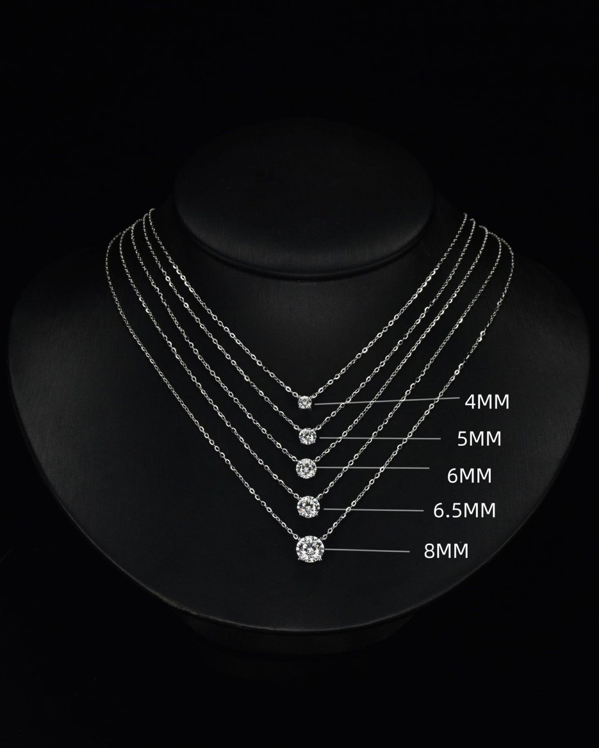 Moissanite elmas S925 gümüş demir zincir kolye