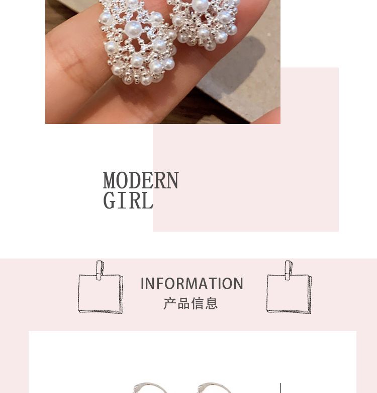 设计个小众立体镂空花篮耳环女时尚独特气质百搭时尚珍珠耳圈耳饰