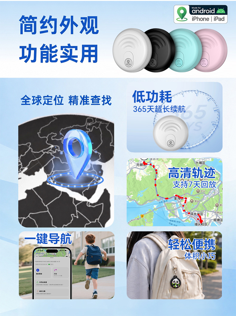 GPS Tracking Device Dual System Elderly Children Pets