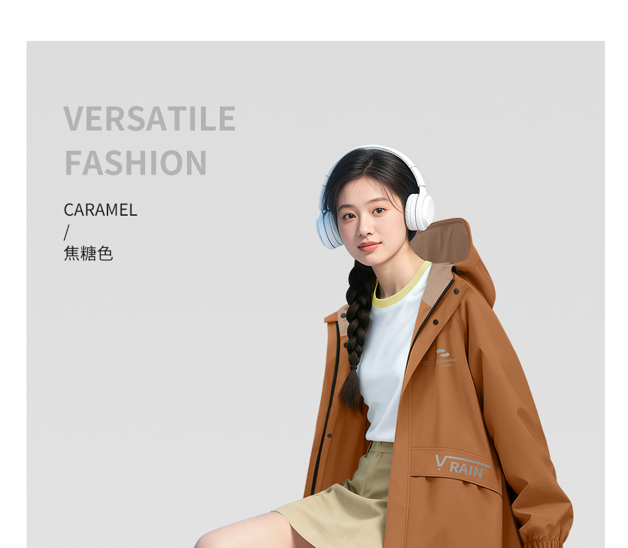Zhengyu Langversion Regenjacke Ganzkörper mit Ärmeln