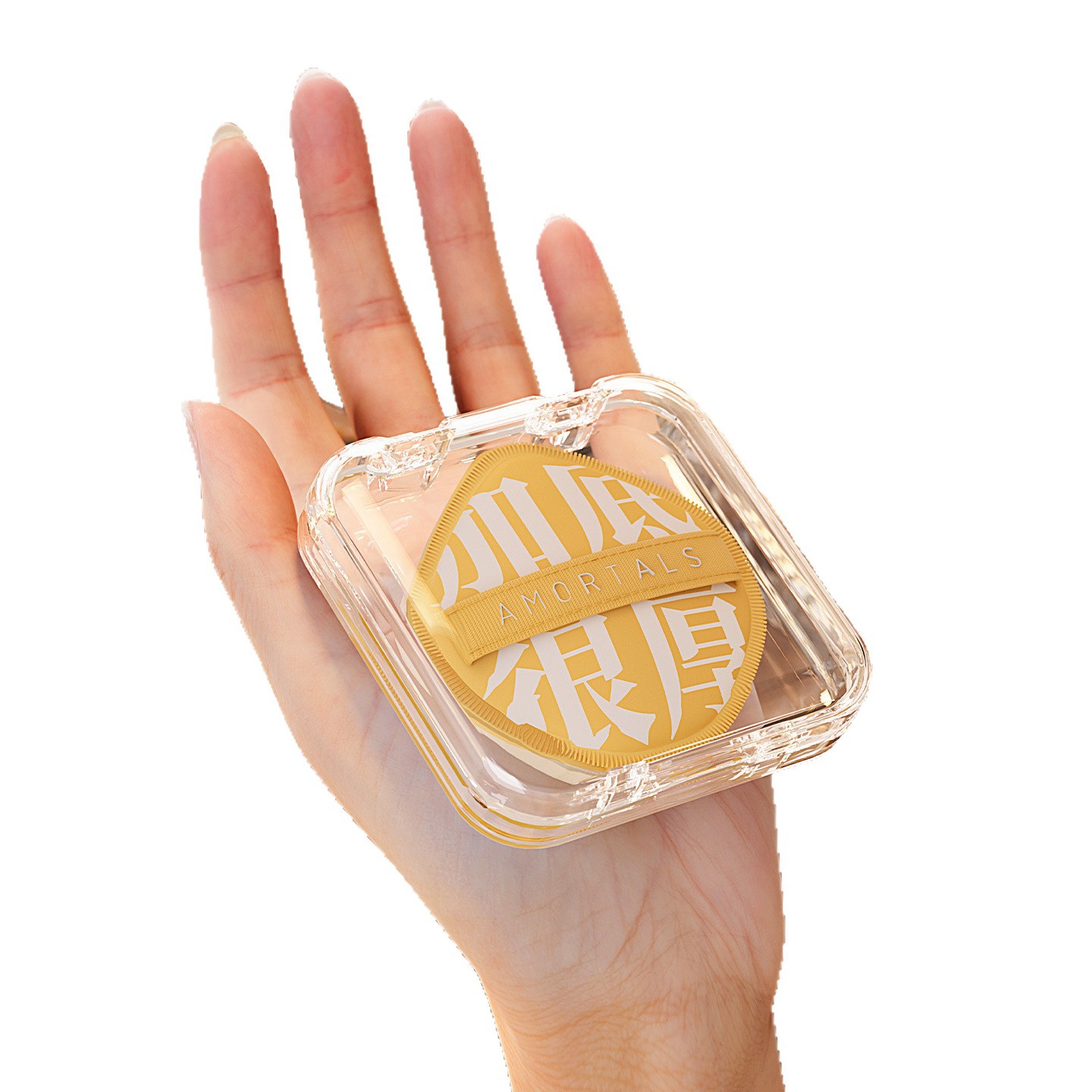 Aufbewahrungsbox für Puderkuaste, acryl transparent