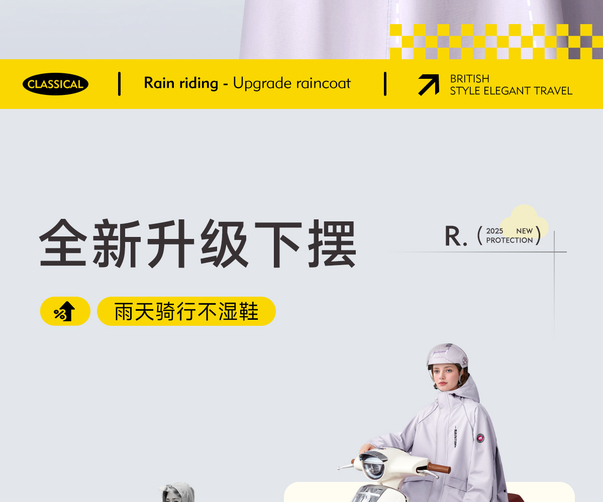 Full body raincoat for motorcycle and bicycle