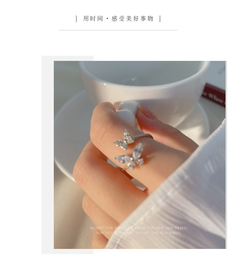 Butterfly ring for women, minimalist style, stackable