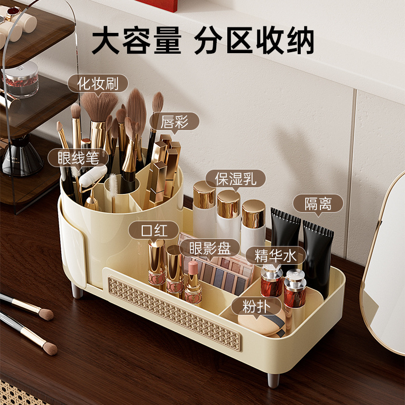 Rotating Makeup Organizer, Large Capacity, Compartmentalized