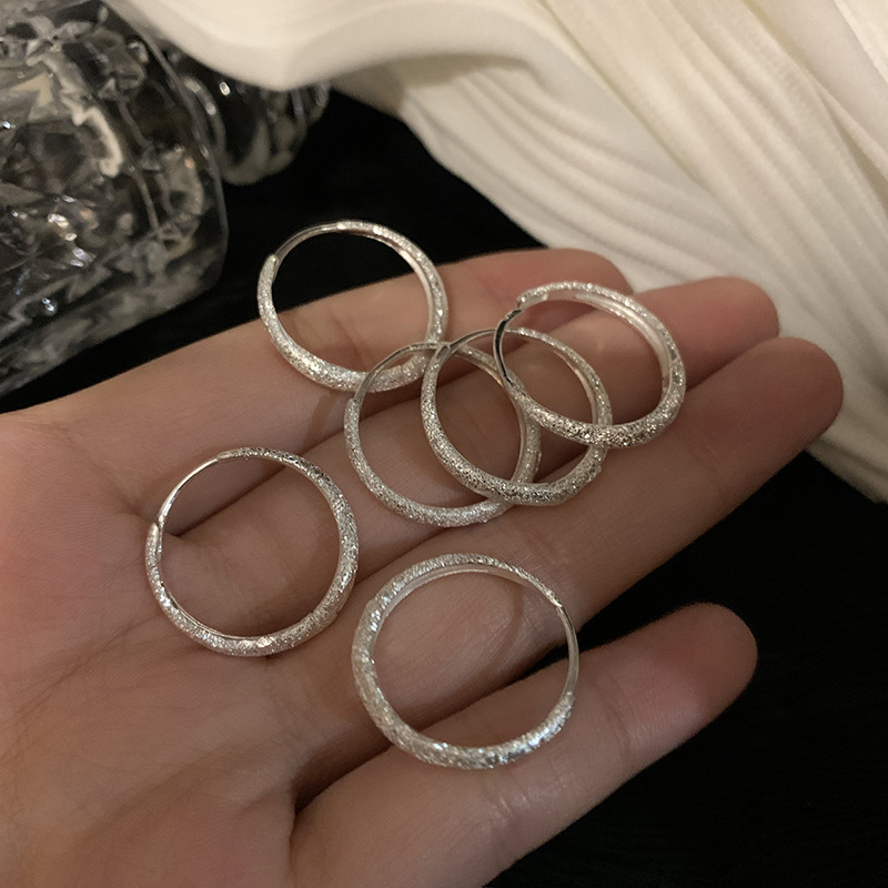 925 ayar gümüş yıldız küpe, parlak, Kore tarzı