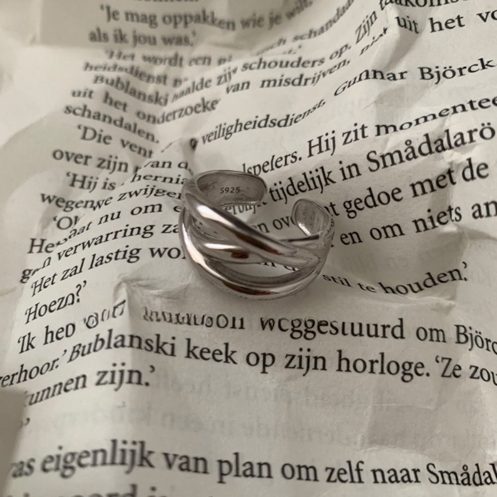 S925 sterling silver adjustable ring for women, vintage style