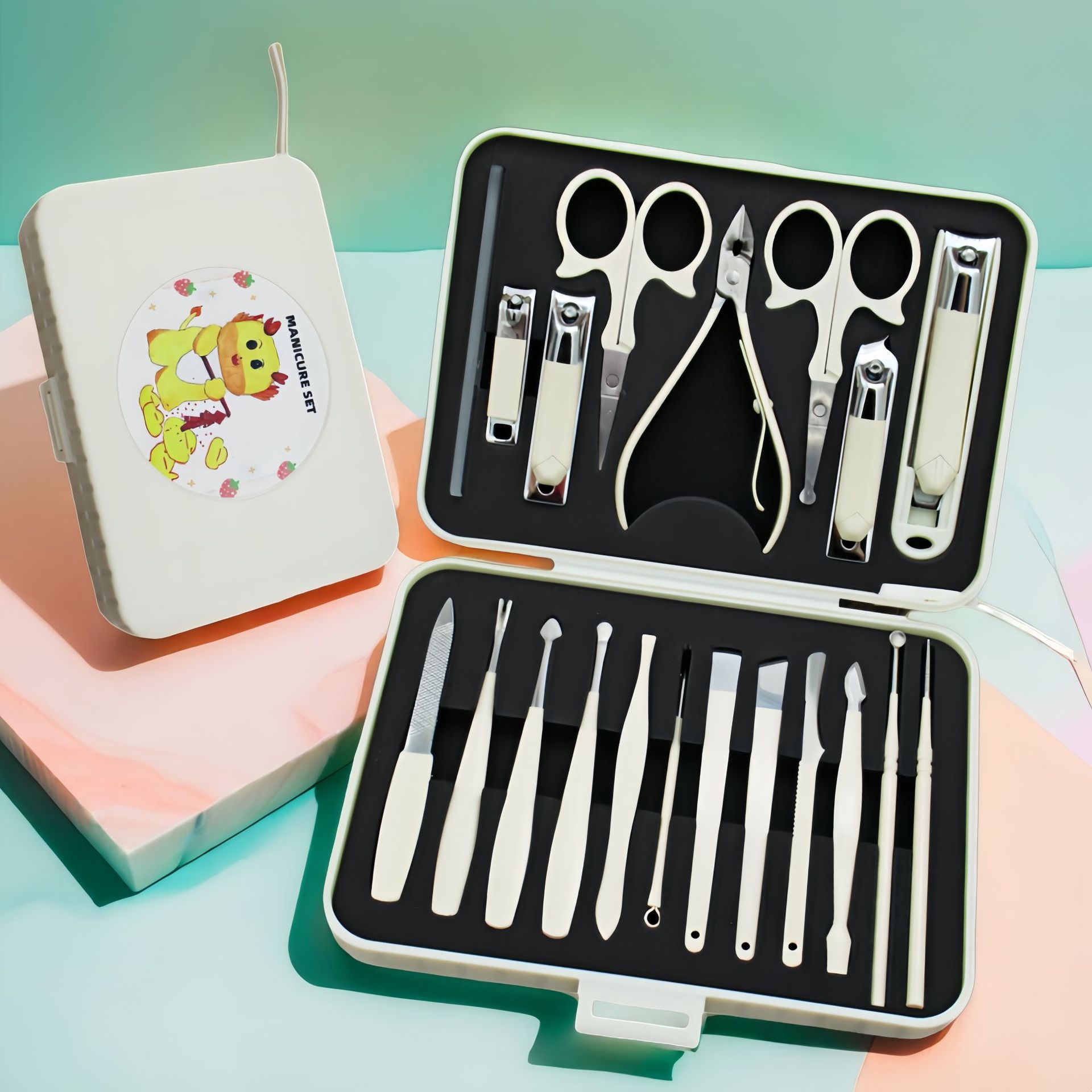 Nagelpflege-Set, 18-teilig, Matcha-Grün