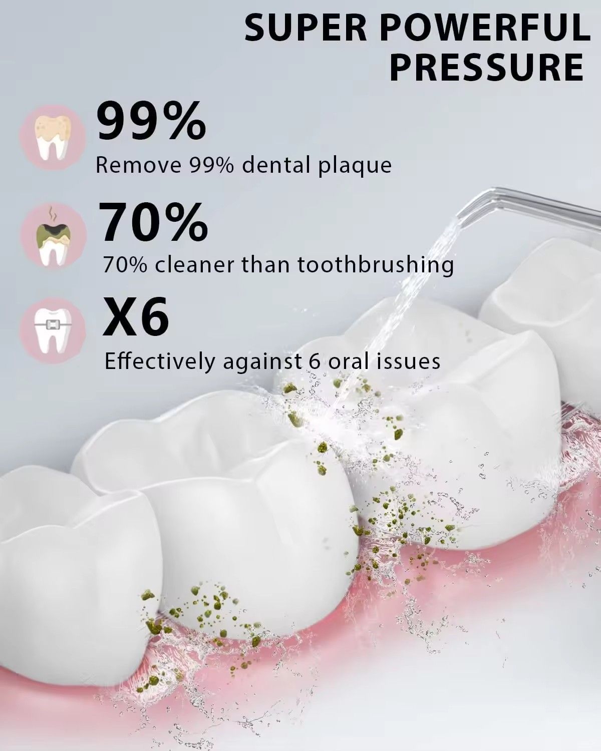Portable electric water flosser, teeth cleaner, oral hygiene device