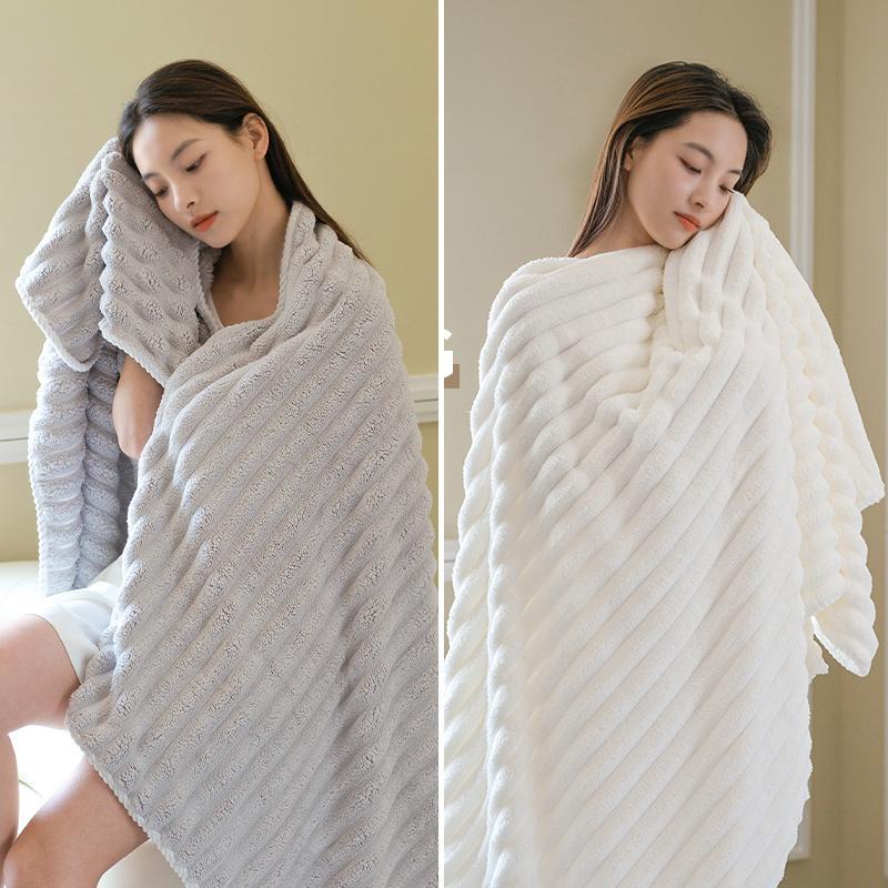 Kadın banyo havlusu seti, mercan polar, hızlı kuruyan, 3 parça