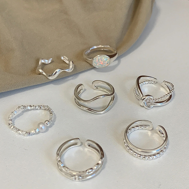 Moonstone silver ring, irregular design