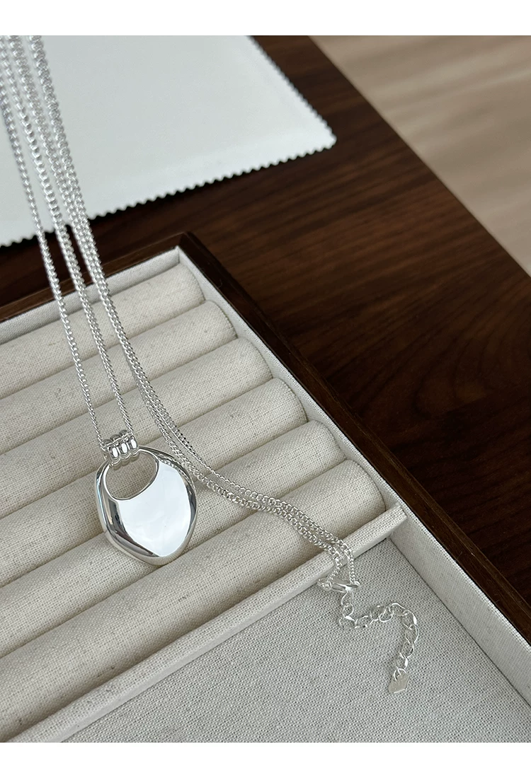 Saddle bag kolye, gümüş lüks göğüs zinciri